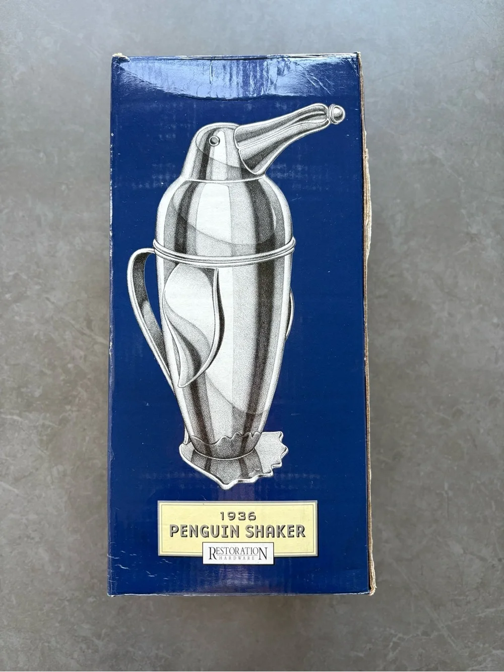 Restoration Hardware Large Silver Penguin Shaker in Original Box